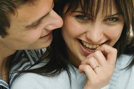 man talking to woman