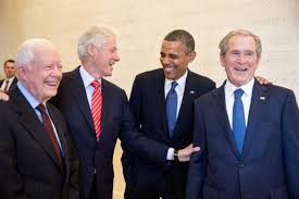 Presidents laughing